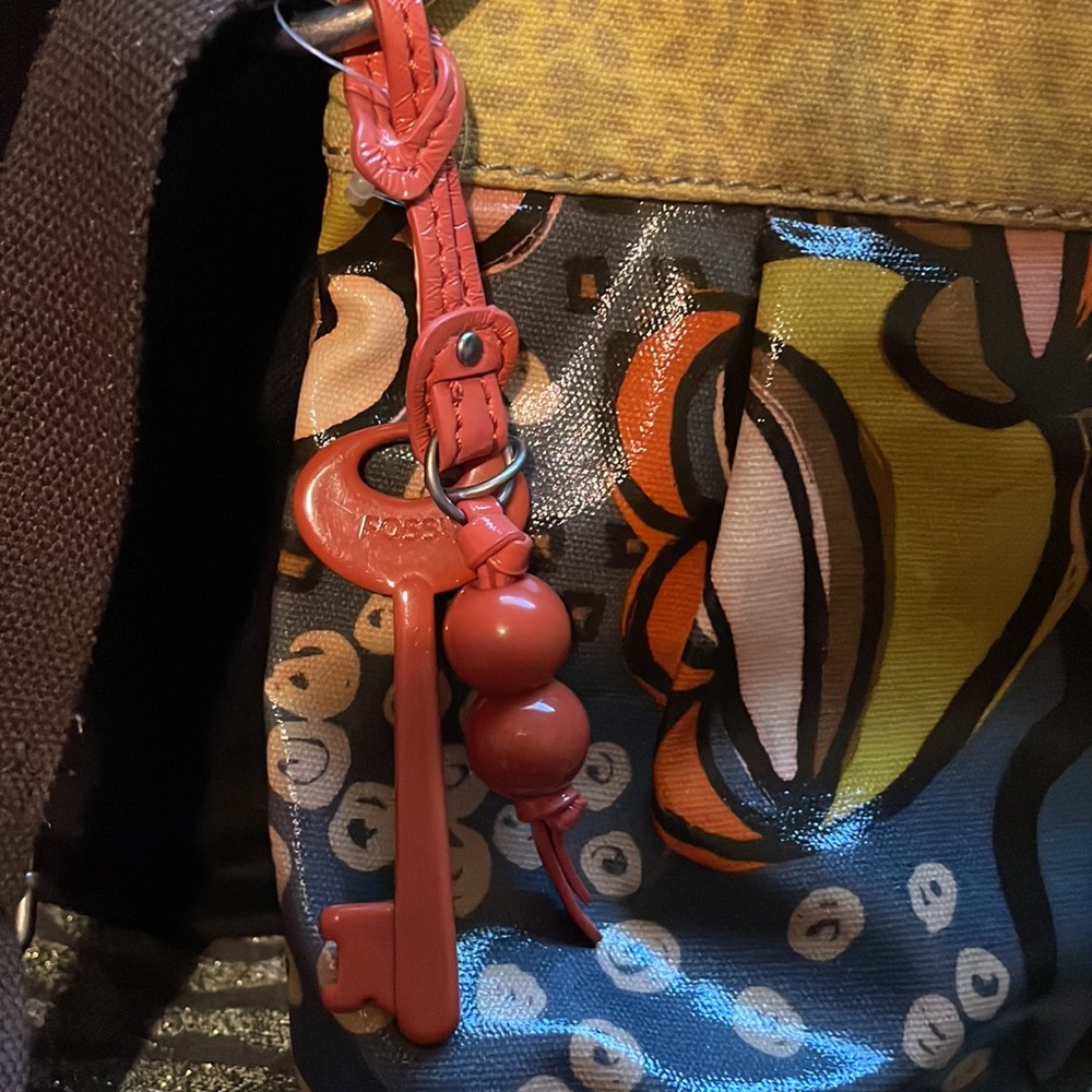 Fossil Key-Per Crossbody Canvas/Patent Leather. M… - image 2